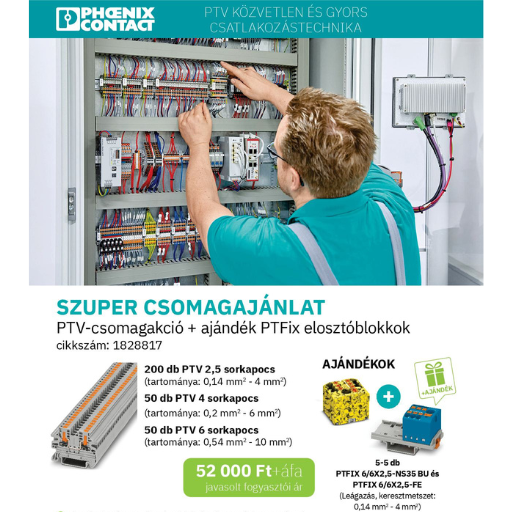 Phoenix Contact - PTV közvetlen és gyors csatlakozástechnika akció